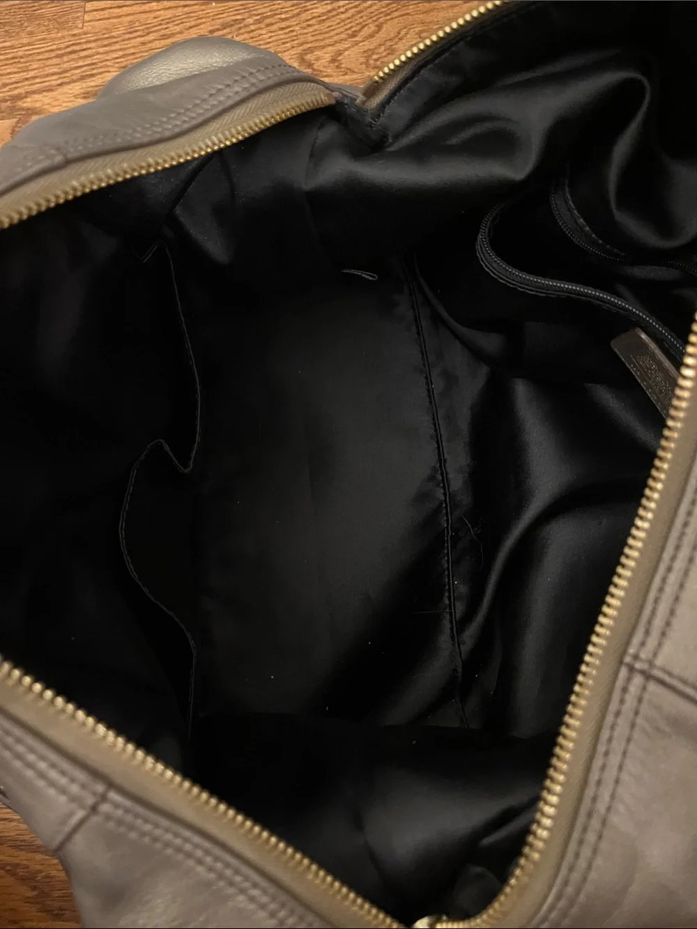 Coach ASHLEY Leather Satchel Handbag Metallic Bronze/Gunmetal no F15447